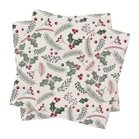 Servilletas de bayas de Navidad de 16,5 x 16,5 cm - 20 unidades