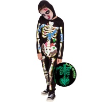 Disfraz de esqueleto zombie fosforescente