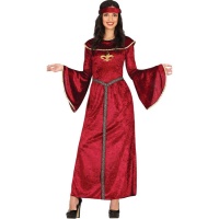 Disfraz medieval rojo para mujer