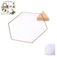 Hexágono metálico dorado de 25 cm - 1 unidad