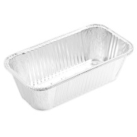 Envase de aluminio desechable rectangular para bizcocho de 24,7 x 13,3 x 7,3 cm - 2 unidad