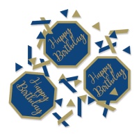 Confetti de Navy and Gold con Happy Birthday de 14 g