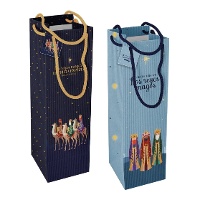 Bolsa vino de 33 x 12 x 10 cm de Reyes Magos majestades - 1 unidad