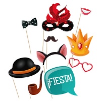 Kit para photocall de Fiesta adulta - 10 unidades