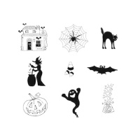 Set sellos acrílicos de Halloween 1 de 9,5 x 14,5 cm