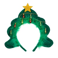 Diadema en forma de árbol navideño