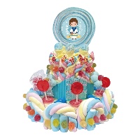 Tarta de chuches de comunión con roller de niño de 772 gr