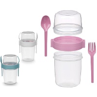 Tupper de 1,1 L de vaso con cubiertos - 1 unidad