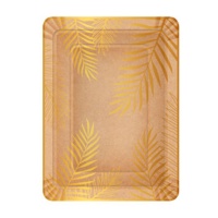 Bandeja rectangular de hojas doradas de 25 x 34 cm - Maxi Products - 1 unidad