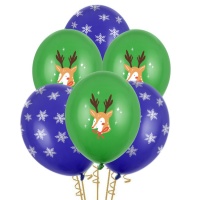 Globos de látex de Feliz Navidad de 30 cm - PartyDeco - 50 unidades