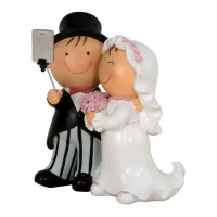Figura para tarta de boda de foto selfie Pit & Pita de 16 cm