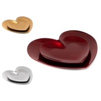 Plato de corazón de 35,5 x 33 cm - DCasa - 2 unidades
