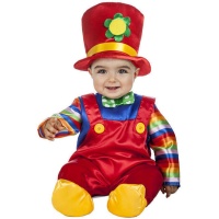 Disfraz de payaso rojo con sombrero para bebé