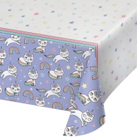 Mantel de papel de gato unicornio de 1,37 x 2,59 m