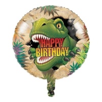 Globo de Happy Birthday T-Rex de 45 cm - Conver Party