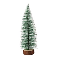 Árbol de Navidad con base de madera de 25 cm