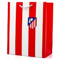 Bolsa regalo de 23 x 18 x 10 cm de Atlético de Madrid rojiblanca