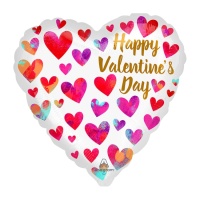 Globo de corazón blanco de Happy Valentine Day de 43 cm - Anagram