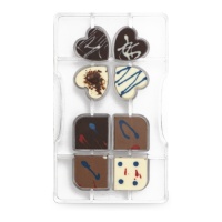 Molde cuatrifolio para chocolate de 20 x 12 cm - Decora - 8 cavidades