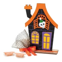 Casa de Halloween con caramelos de 18 x 12 cm