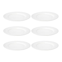 Plato de 27 cm llamo de porcelana blanco - 6 unidades