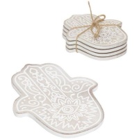 Posavasos mano de Fátima de 10 x 12 cm cm - DCasa - 4 unidades