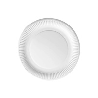 Platos redondos blancos biodegradables con cenefa de 22 cm - Silvex - 10 unidades