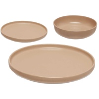Vajilla gres beige - 18 piezas