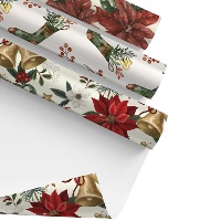 Papel de regalo de posentia de Navidad de 2 x 0,70 m - 1 unidad