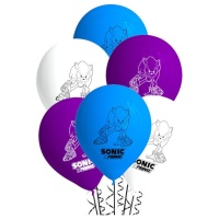 Globos de látex de Sonic prime de 27 cm - 8 unidades