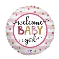 Globo Welcome Baby Girl de 46 cm - Grabo