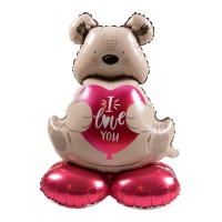 Globo con base de Oso I Love You de 66 cm