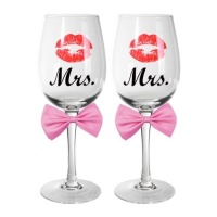 Copas vino de cristal Mrs y Mrs- 2 unidades