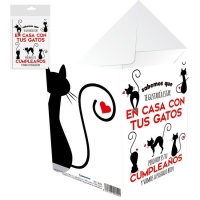 Tarjeta de cumpleaños gatos