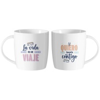 Taza de 350 ml La vida es un viaje y quiero hacerlo contigo - 2 unidades