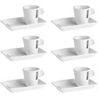 Taza de 180 ml con plato - 6 servicios
