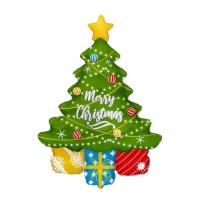 Globo de árbol de Navidad con regalos de 109 cm - Conver Party