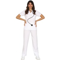 Disfraz de enfermera blanco clásico para mujer