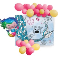 Kit de globos y cartel de Sirena - 31 piezas