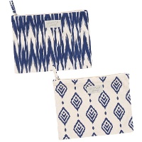 Neceser de Ikat azul plano de 20 x 12 cm - 1 unidad