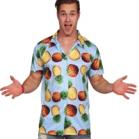 Camisa disfraz de hawaiano con piñas para hombre