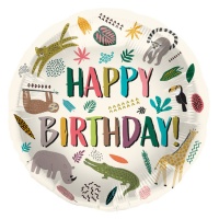 Globo de animales de Happy Birthday Zoo Party de 45 cm