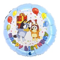 Globo de Bluey Happy Birthday de 35 cm