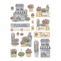 Papel de arroz de Flowers de 29,7 x 42,5 cm - Artis decor - 1 unidad