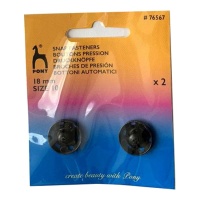 Botones de presión de 1,8 cm negro - Pony - 2 pares