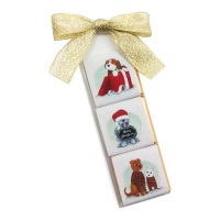 Chocolatinas de perritos navideños en estuche de 3 - 1 unidad