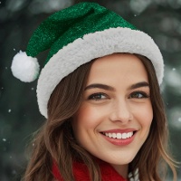 Gorro de Papá Noel deluxe verde