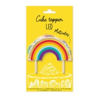 Topper para tarta de madera con luces led de Arcoiris - Scrapcooking