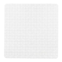 Alfombra de ducha antideslizante de 50,3 X 50,3 cm de cuadros blanco