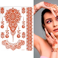 Tatuajes temporales de mano imitación henna - 6 unidades